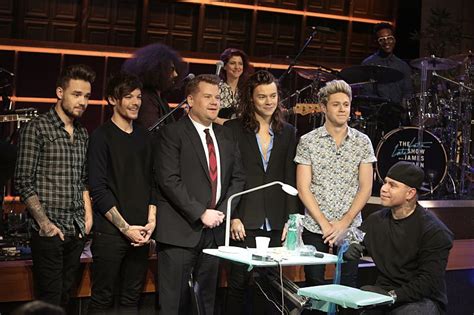 One Direction tattooed on James Corden's Late Late Show.